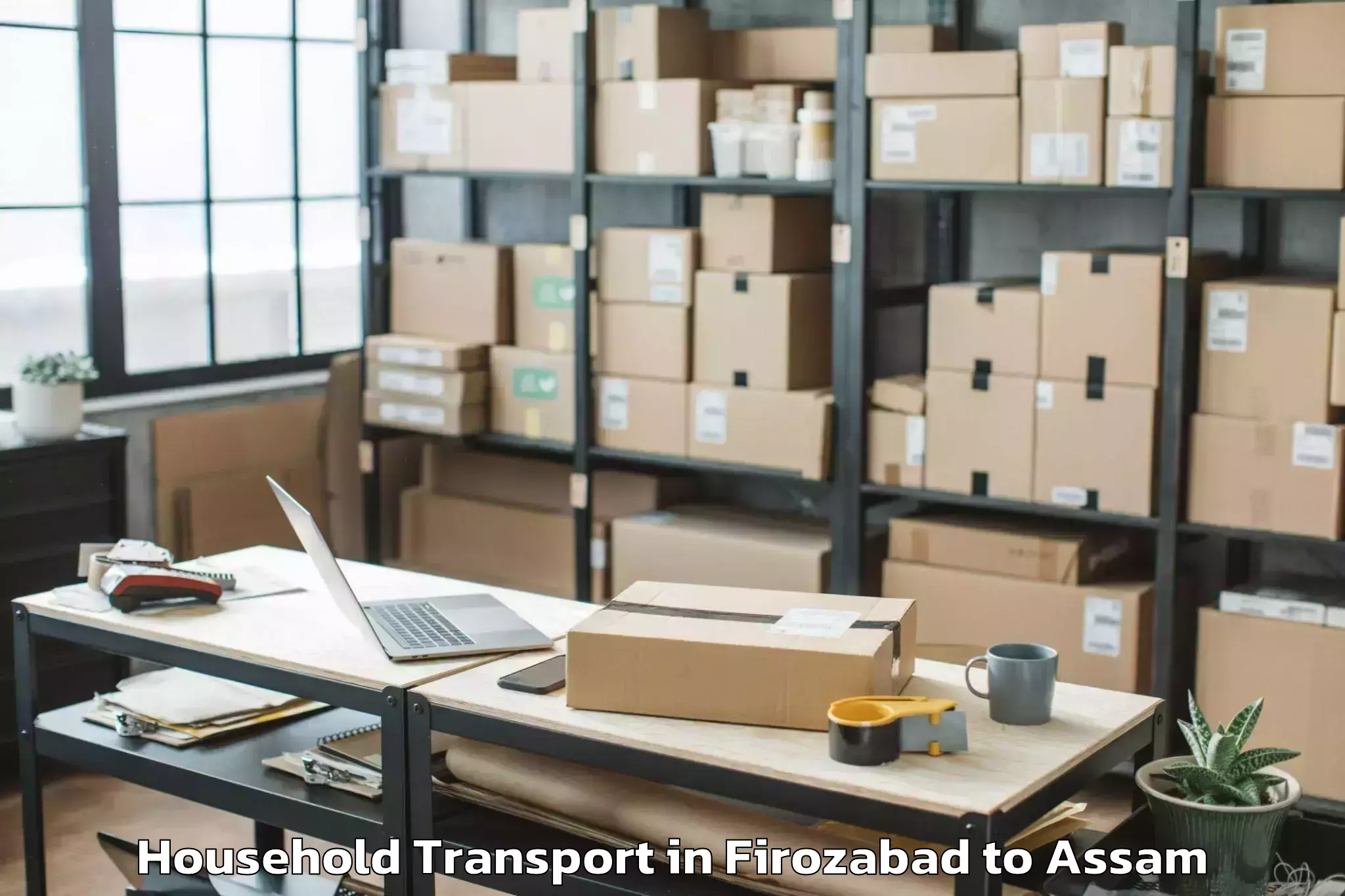 Reliable Firozabad to Udalguri Household Transport